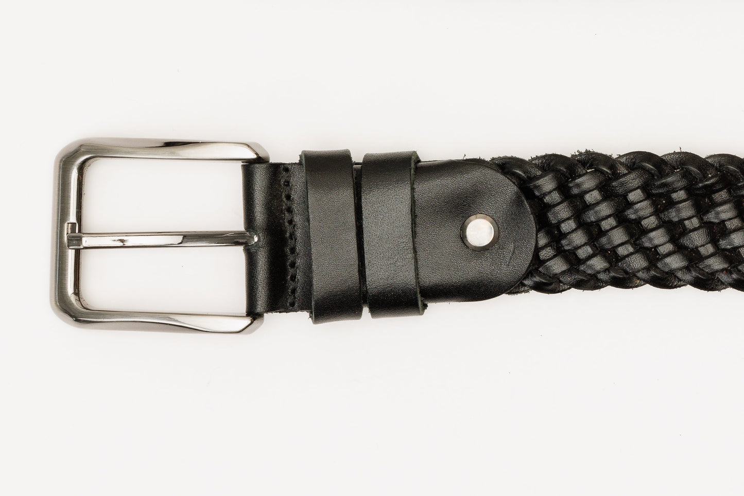 The Mclean Woven Black Color Leather Belt