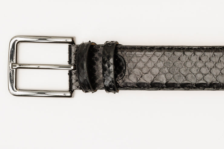 The Boss Black  python Sneak Leather Belt