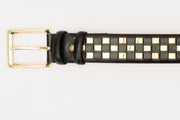 The Mesina Black & Gold Woven Leather Belt
