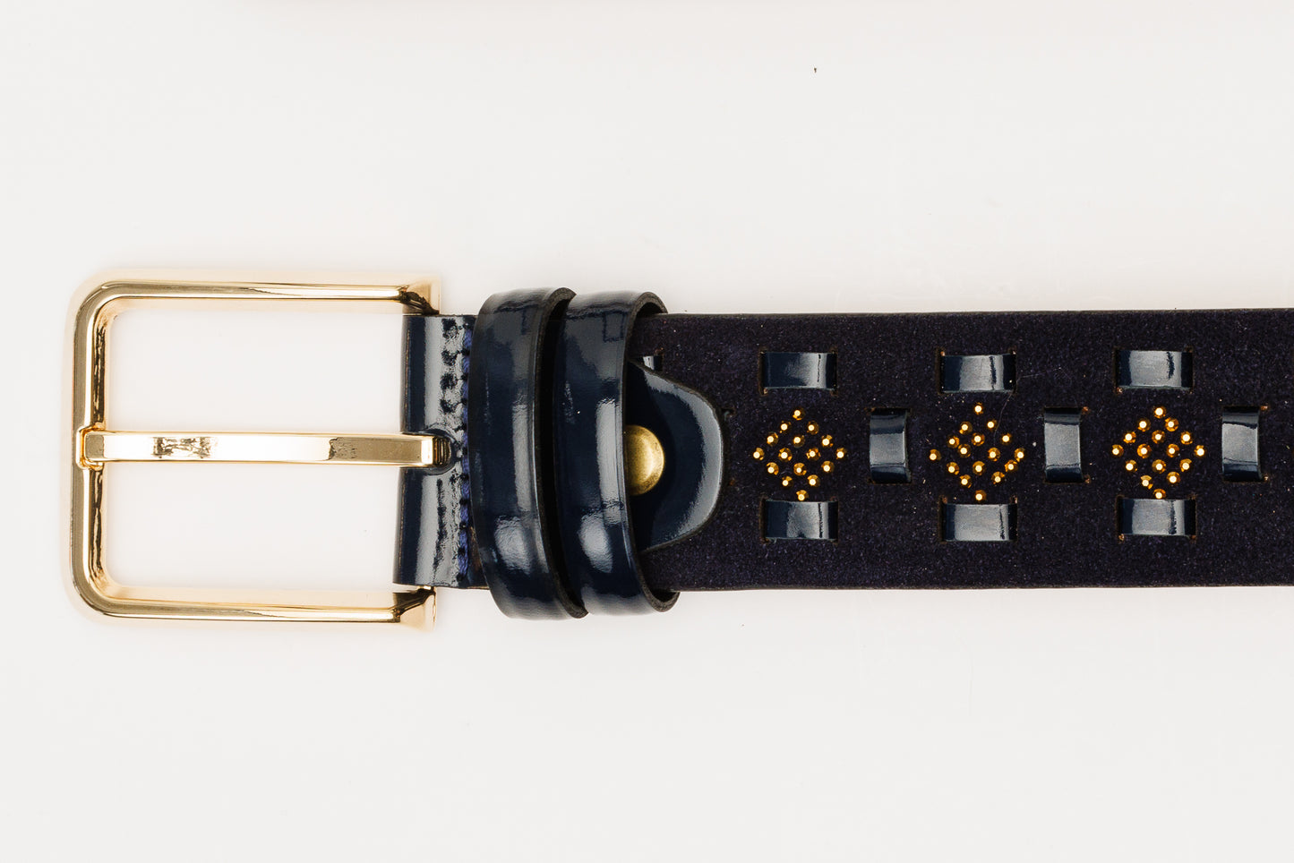 The Vicino Navy Leather Belt