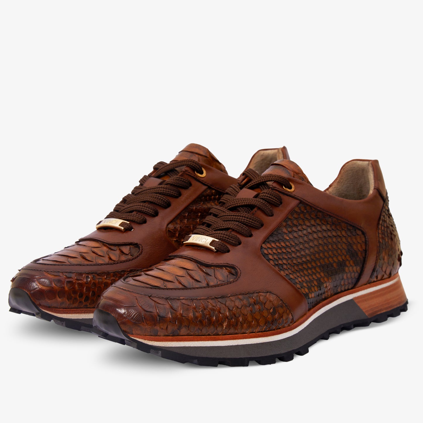 The Boss Pyth Snk Skin Tan Men Sneaker