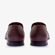 The Bethesda Burgundy Pyhtn Skin Leather Tassel Loafer Shoe