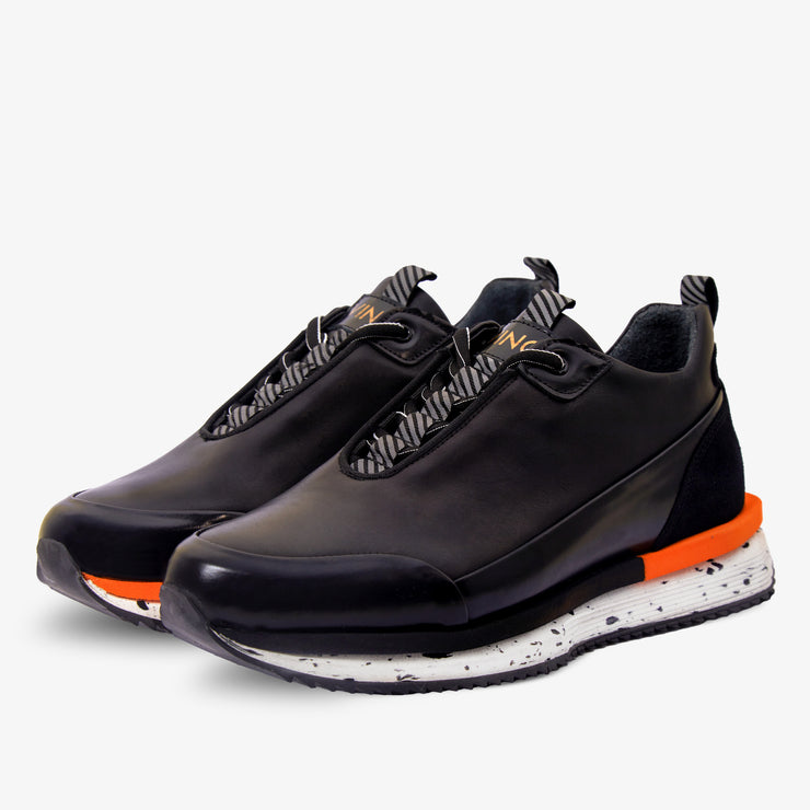 The Milford  Black  Leather Sneaker