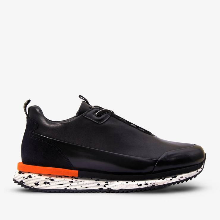 The Milford  Black  Leather Sneaker