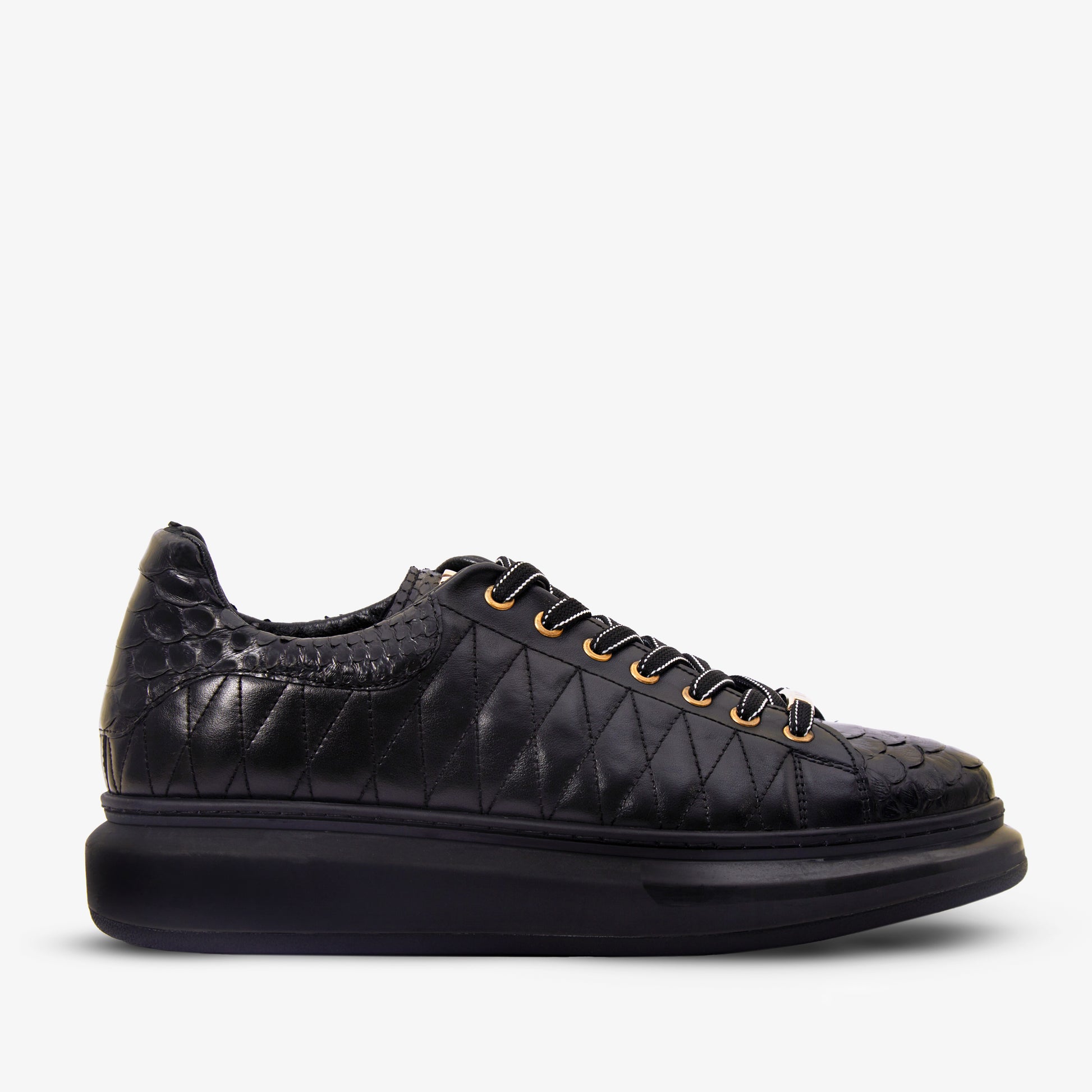 The Adler Black Snk Leather Men Sneaker Limited Edition – Vinci Leather ...