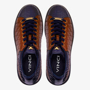 The Bald Pyht  Snk Skin Tan & Navy Sneaker