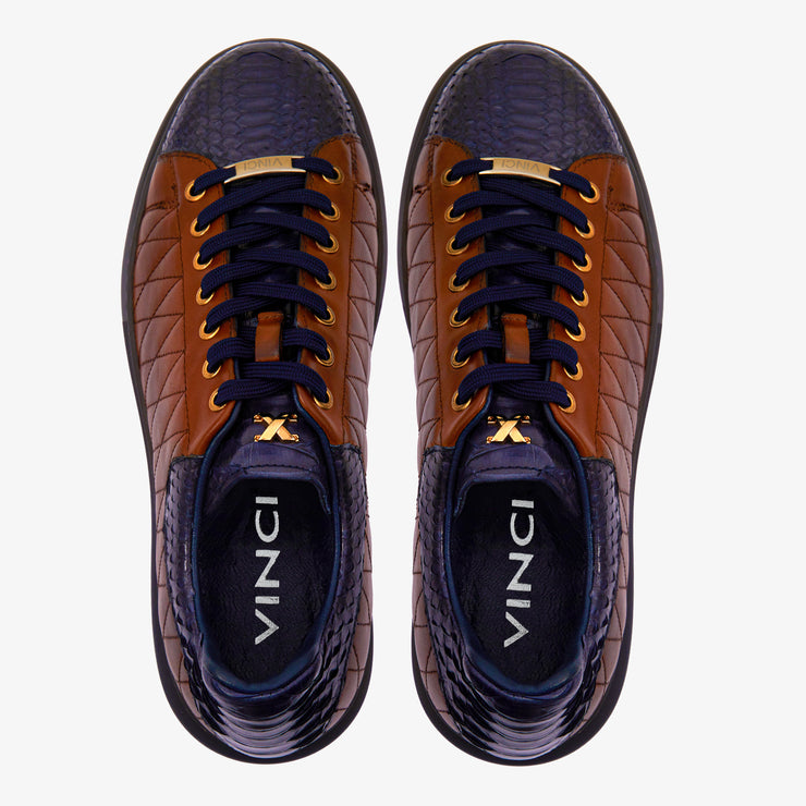 The Bald Pyht  Snk Skin Tan & Navy Sneaker