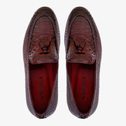 The Bethesda Burgundy Pyhtn Skin Leather Tassel Loafer Shoe