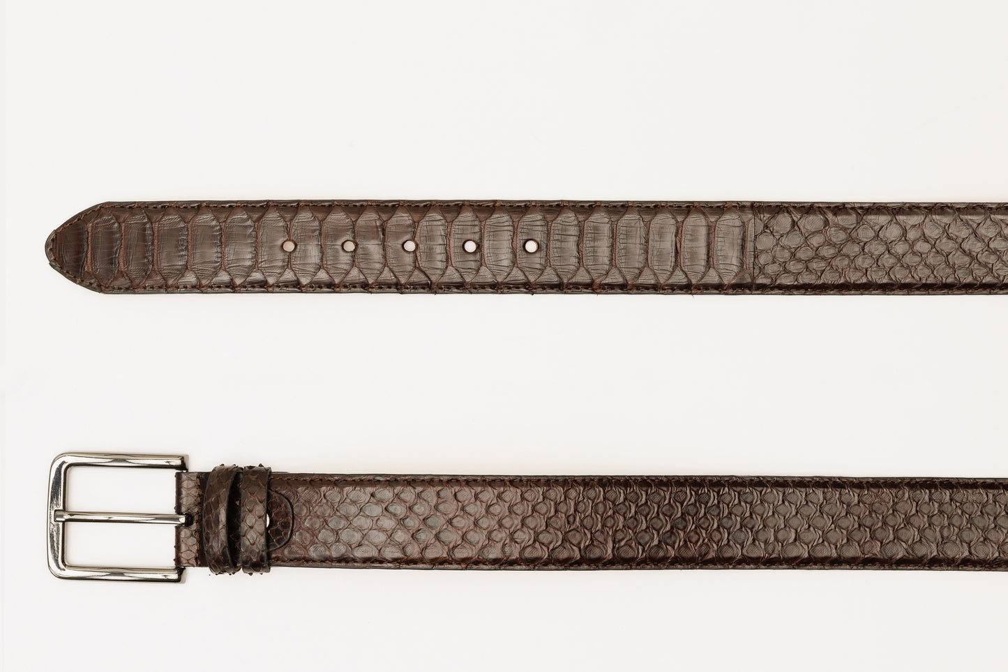 The Boss Brown python Sneak  Leather Leather Belt