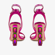 The Torola Fuchsia Stony Heel Leather Sandal