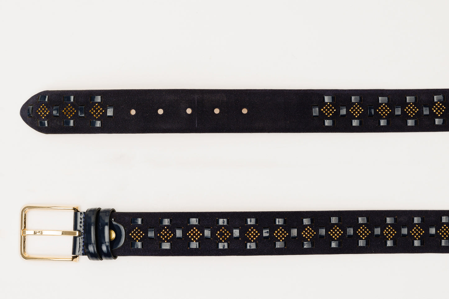 The Vicino Navy Leather Belt