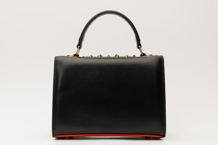 The Infanta Black Spike Leather Handbag
