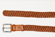 The Grand Woven Brown Color Leather Belt