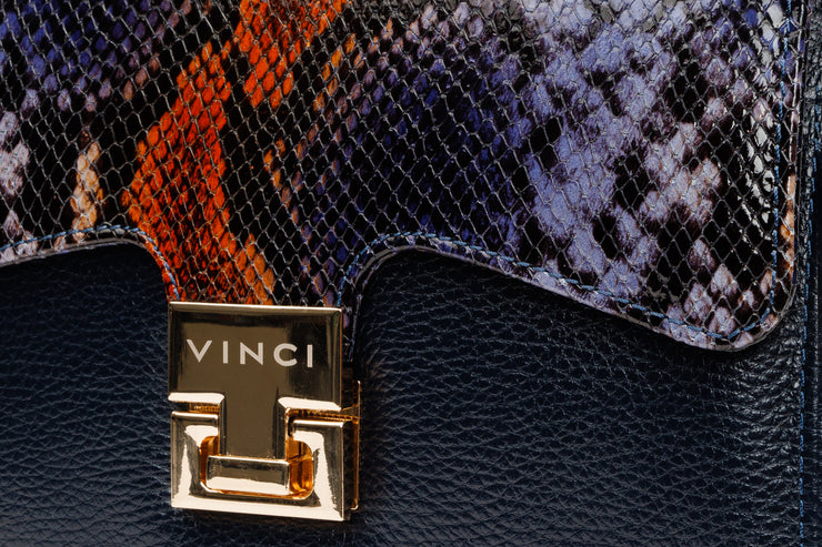 VENEZIA DARK BLUE  LEATHER  HANDBAG
