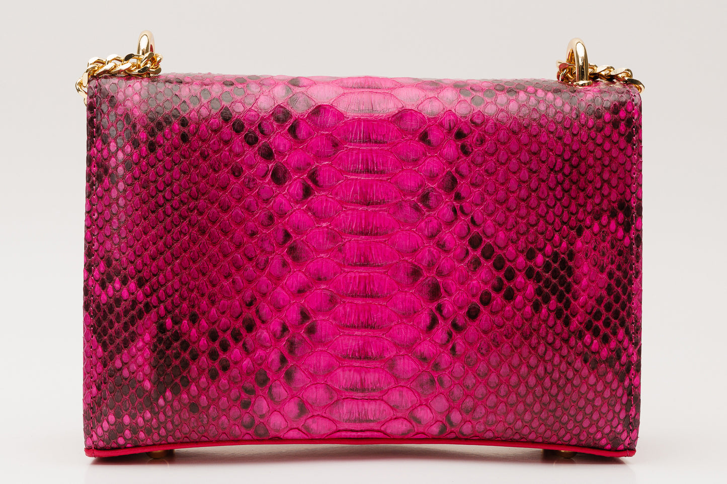 Bolso de mano de piel de pitón fucsia Toskana