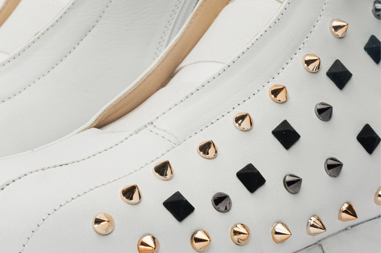 The Infanta High-Top White Spike Leather Sneaker Limited Edition For Men