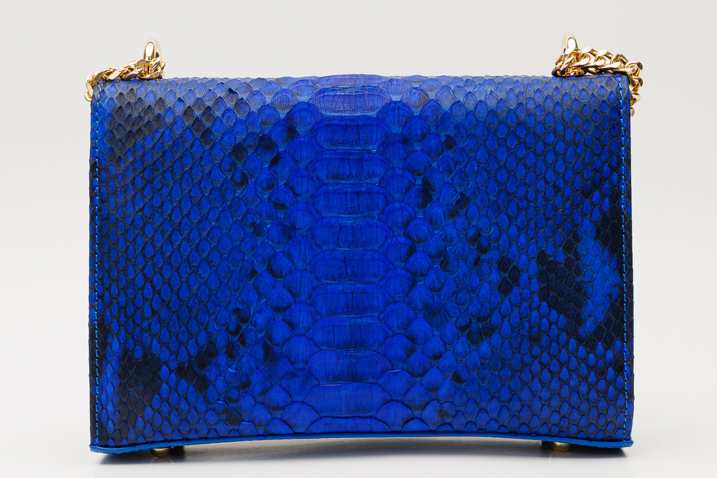 Bolso de mano de piel de pitón azul Toskana Sax