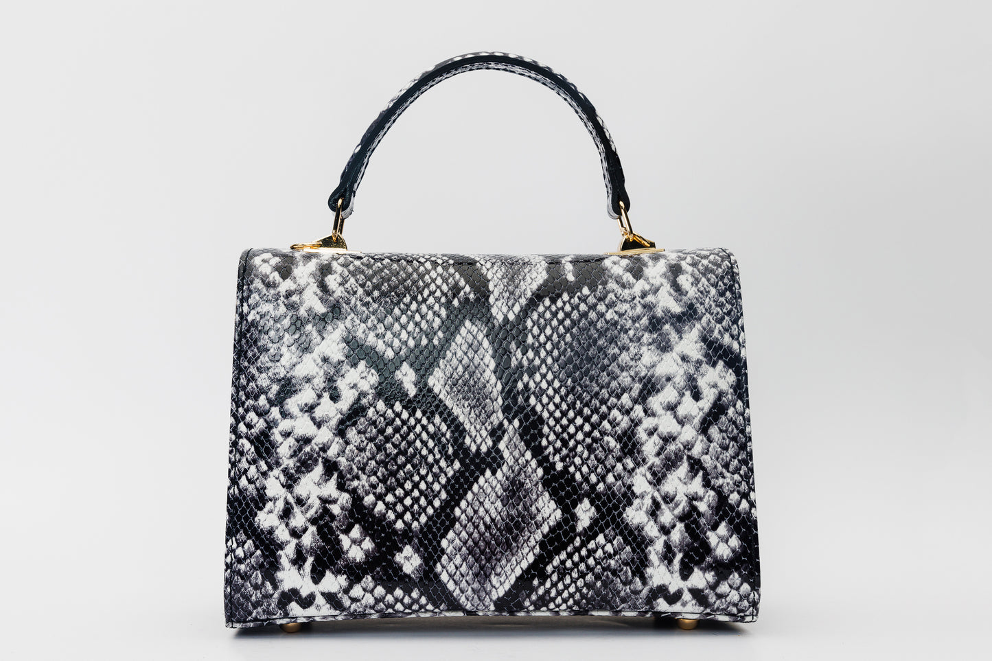 The Venezia Black & White Leather Handbag