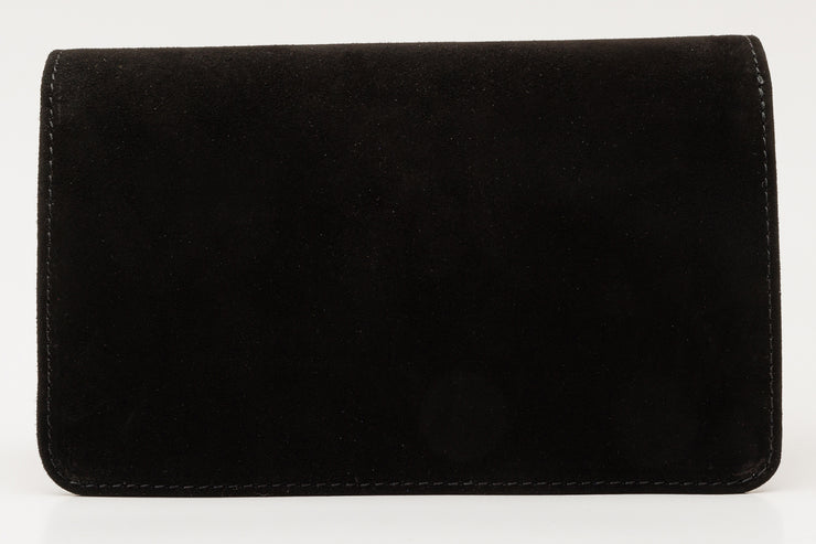 CALIFORNIA SUEDE  LEATHER  BLACK HANDBAG