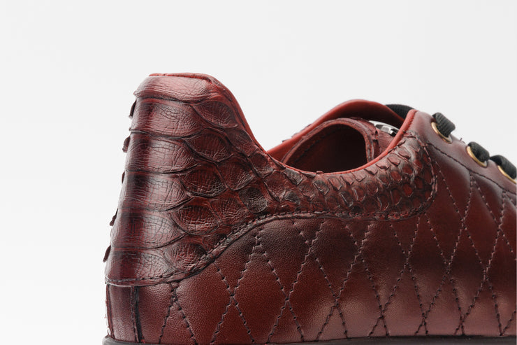 The Bald Burgundy Snk Leather Sneaker Limited Edition