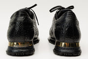 The Bomba Black Crocodile Leather Sneaker