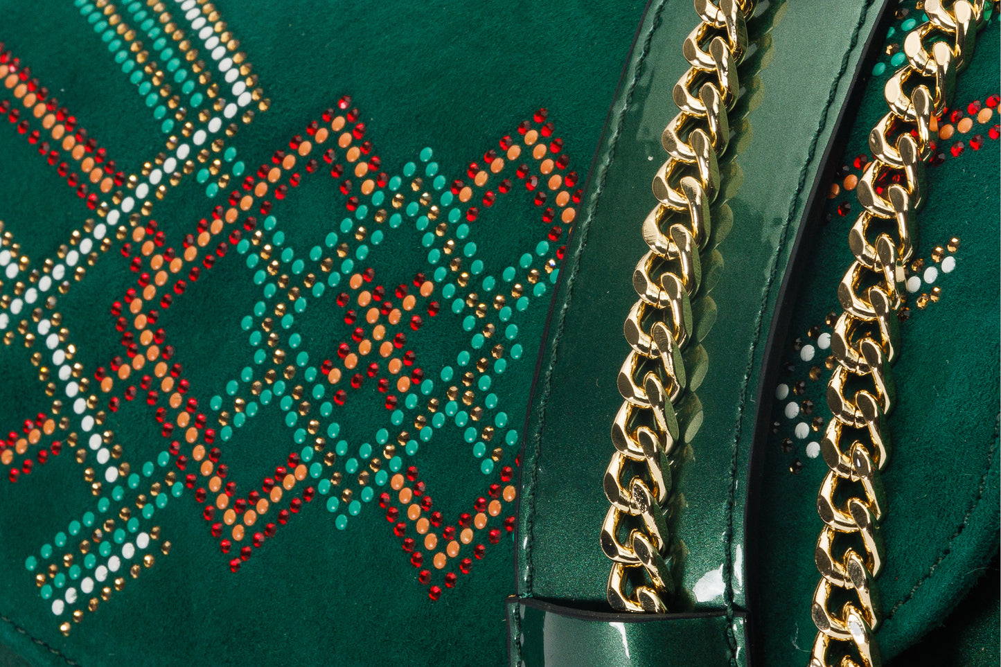 The Palma Green Glitter Leather Handbag