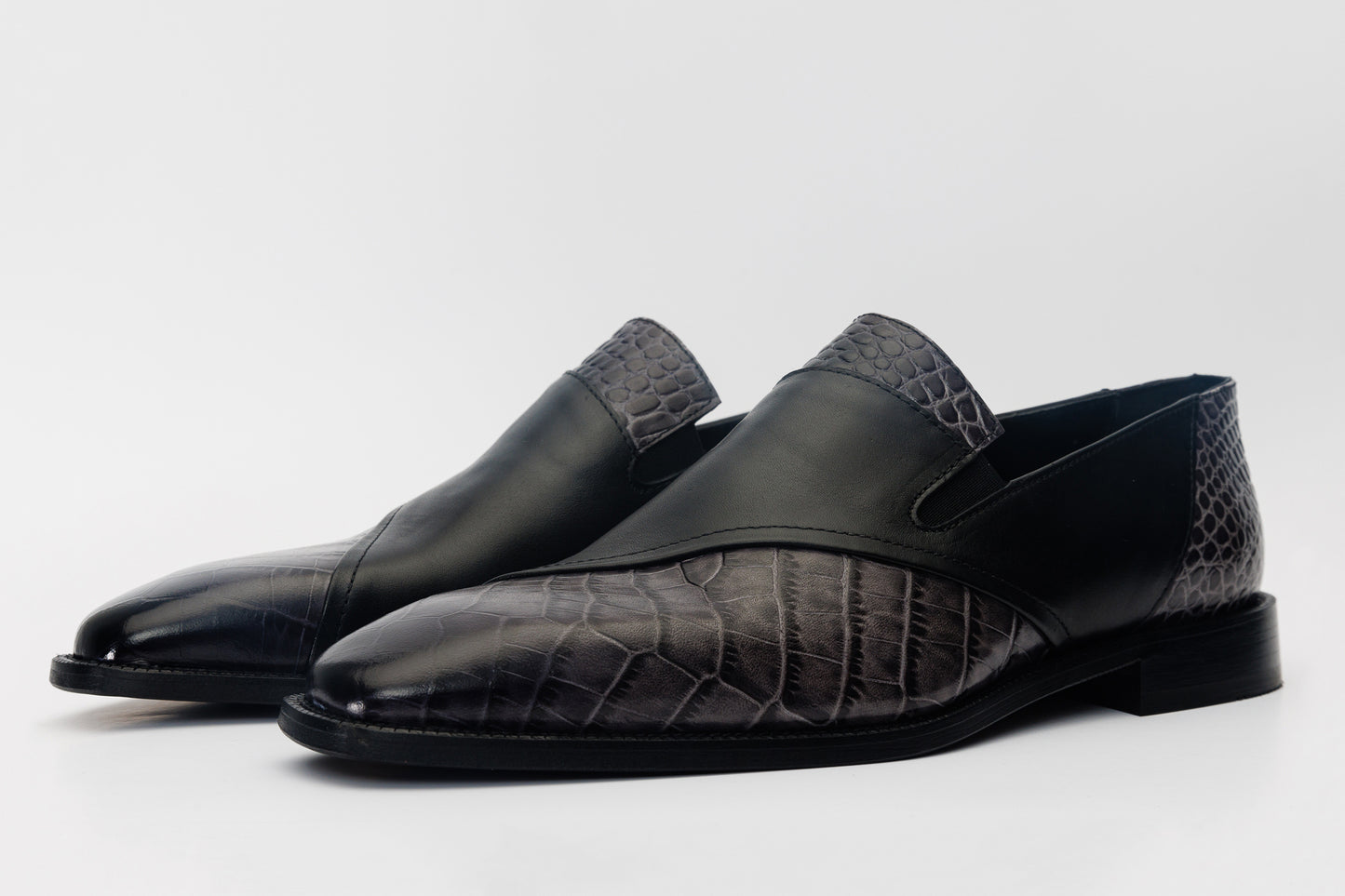 Mocasín de cuero negro Mississippi para hombre