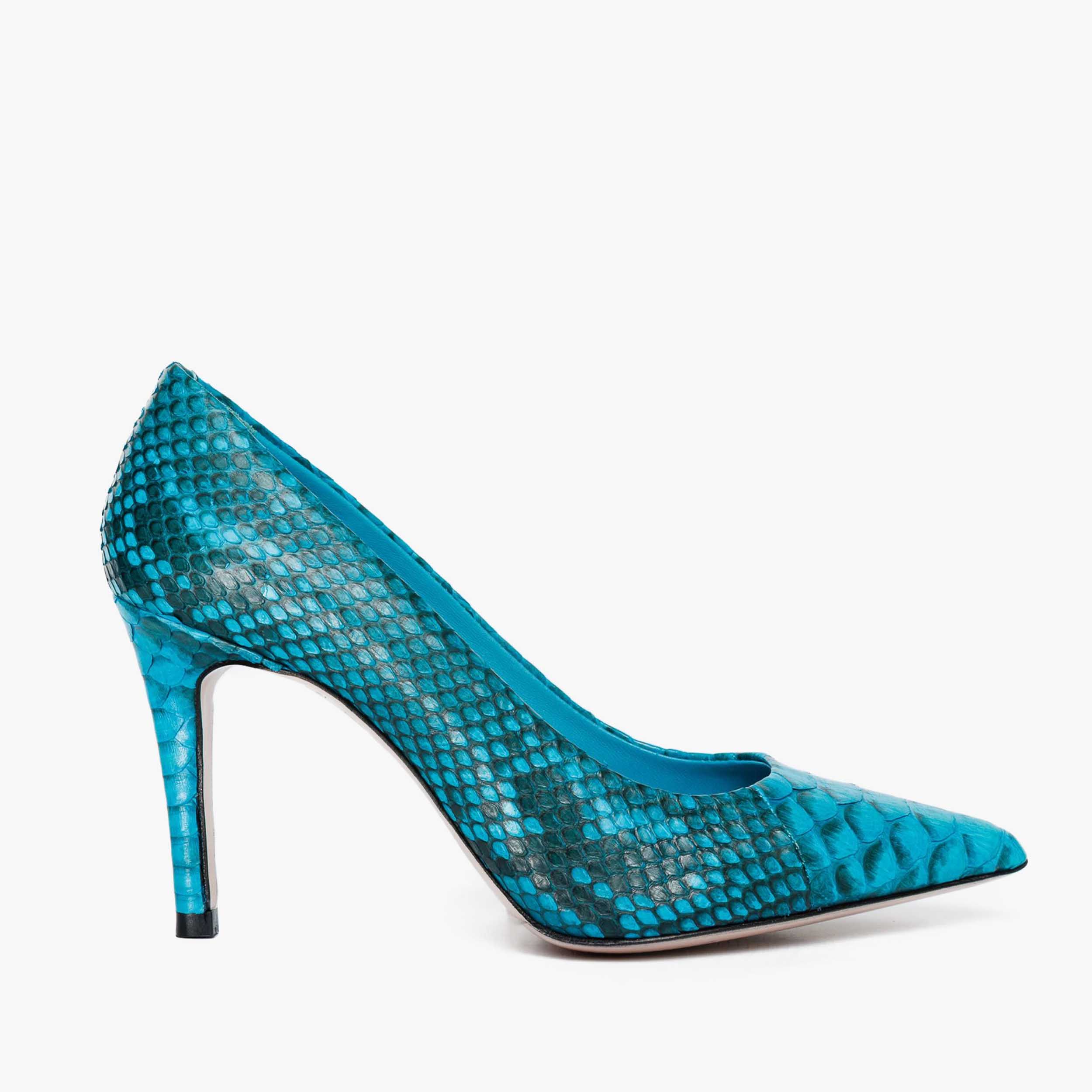 The Queenn Turquoise Pythn Leather Pump Women Shoe