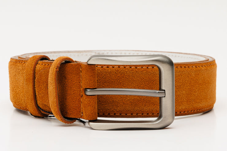 The Lazio Tan Sued Leather Belt