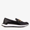 The Milan Black Croc-Embossed Patent Leather Women Sneaker
