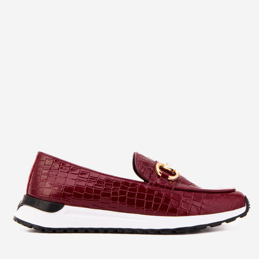 The Milan Burgundy Patent Leather Women Sneaker