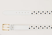 The Infanta White Spike Leather Belt