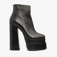 ¡Venta Final de Botas de Mujer de Tacón Alto de Cuero Negro Latino!