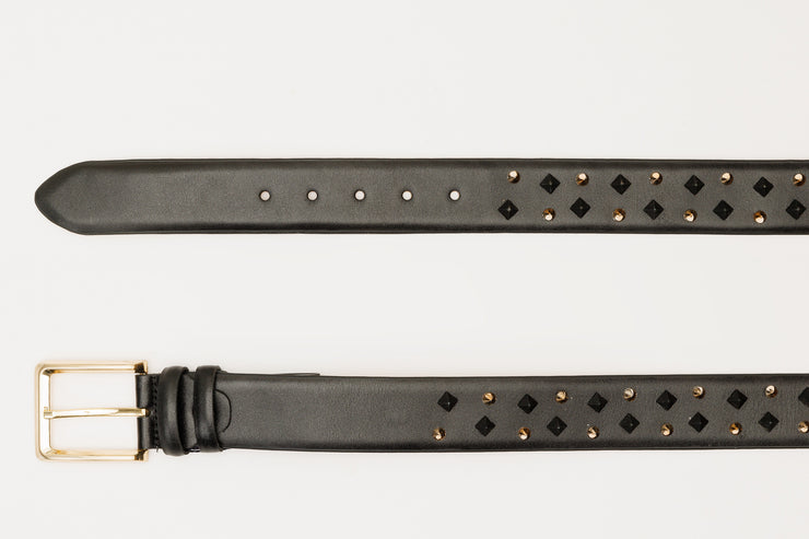 The Infanta Black Spike Leather Belt