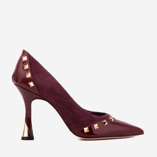 The Bella Vita Studded Burgundy Leather Pump Women Shoe