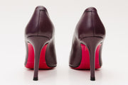 The Maneadero Dark Purple Leather Pump Fuchsia Sole