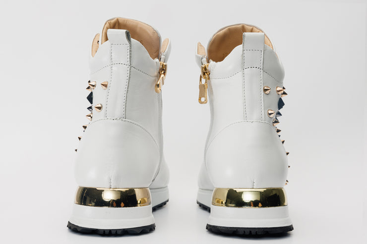The Infanta High-Top White Spike Leather Sneaker Limited Edition For Men