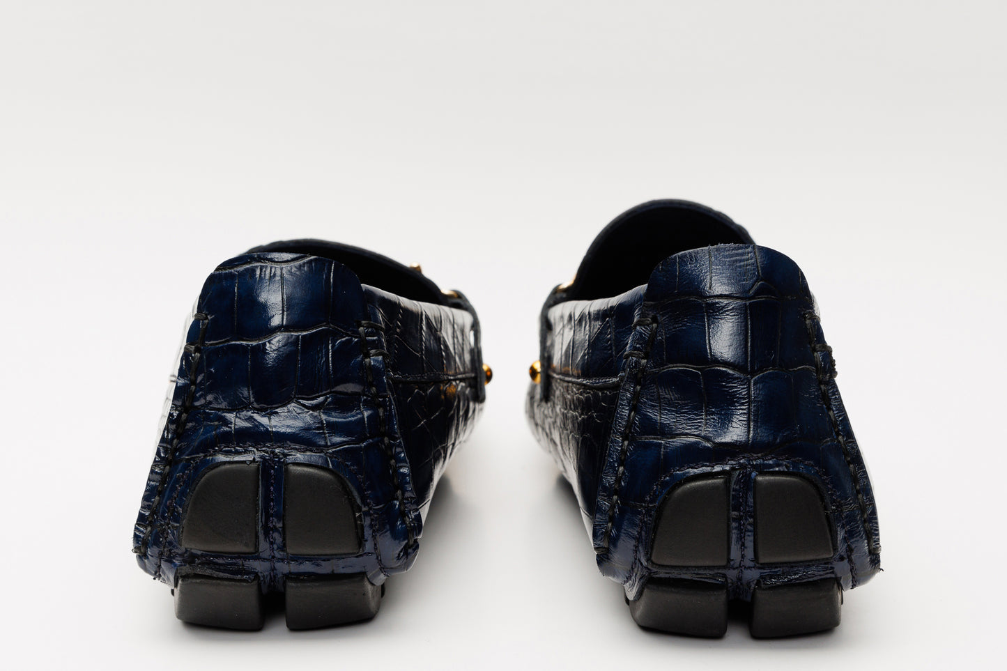 The Pisa Navy Blue Leather Bit Drive Loafer Men Shoe