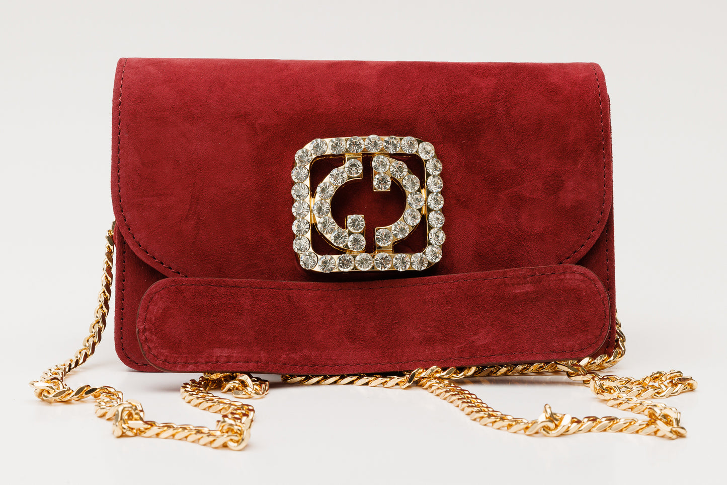The California Burgundy Suede Leather Handbag