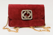 CALIFORNIA SUEDE BURGUNDY  LEATHER  HANDBAG