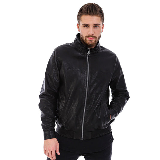 The Barbours Black Leather Men  Jacket