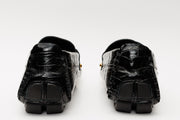 The Pisa Black Leather Bit Drive Loafer Shoe