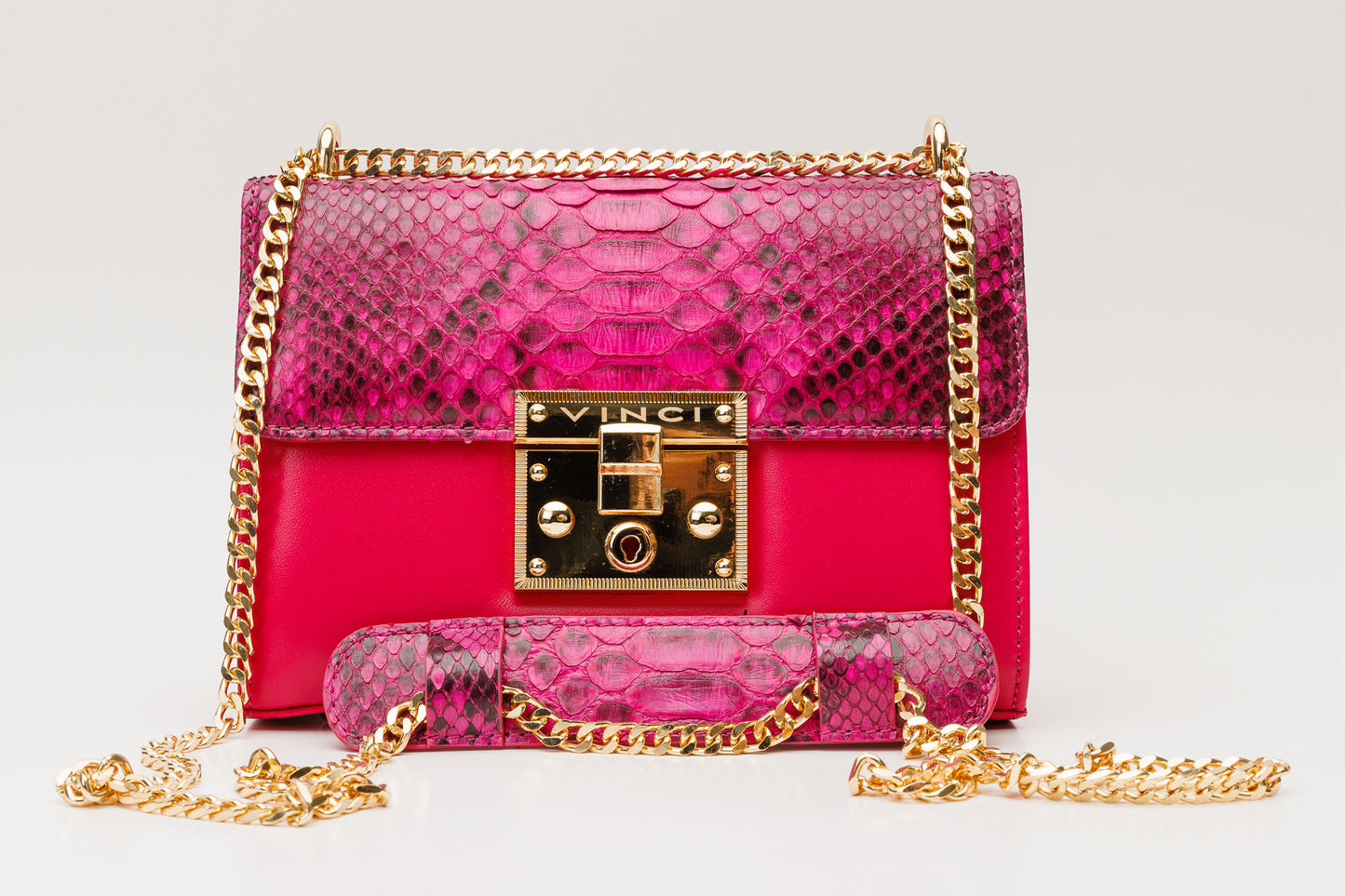 The Toskana Fuchsia Pythn Leather Handbag