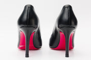 The Maneadero Black Leather Pump Fuchsia Sole