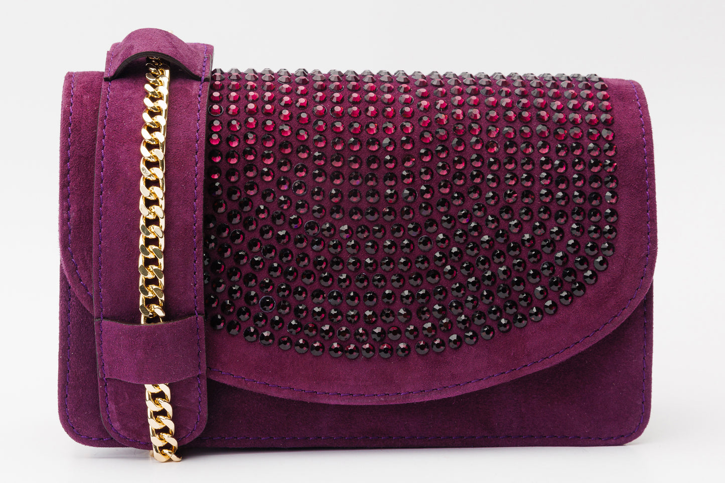El bolso de mano de piel morada de Ailano
