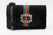 AFEGA SUEDE  LEATHER  BLACK HANDBAG