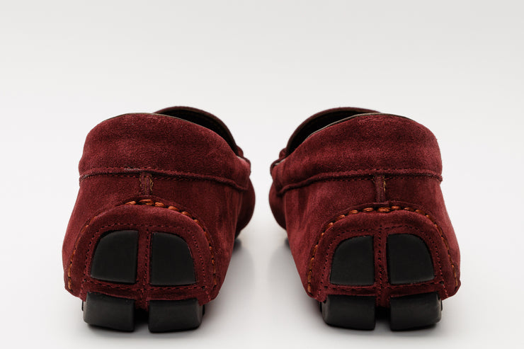 The Bari Burgundy Sued Leather Bit Drive Loafer