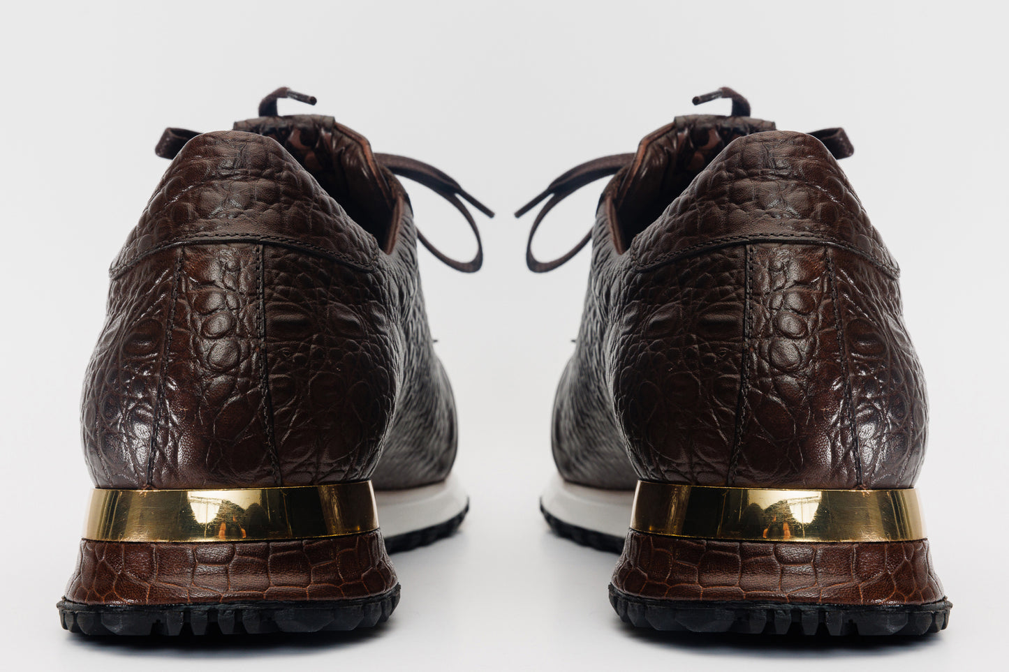 The Bomba Brown Crocodile Leather Men Sneaker