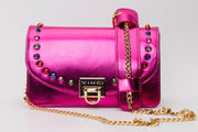 CARIS FUSHIA  LEATHER  HANDBAG