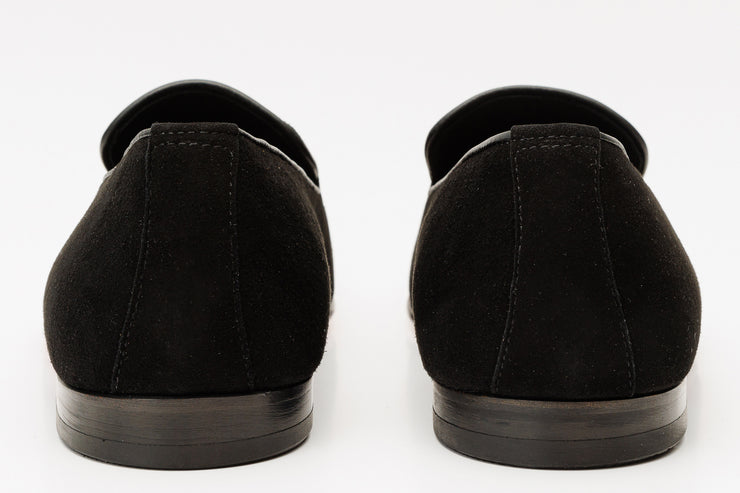 The Lazio Shoe Black Suede Slip-on Loafer